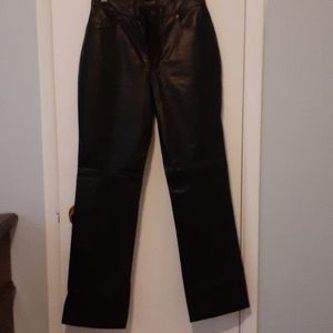 Black leather pants